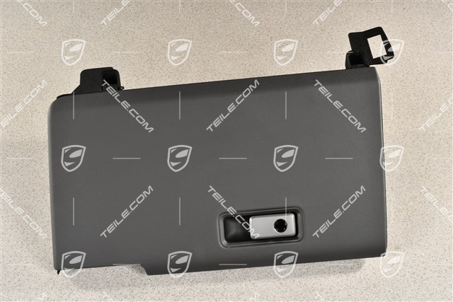 Schowek na rękawiczki kompletny, Skóra, czarna