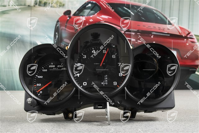 Instrument cluster, dials in black, PDK