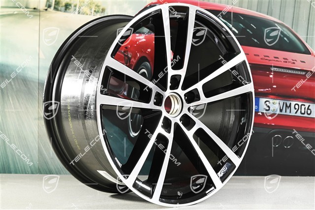 22" Cayenne Coupe Sport Design wheel set, 10J x 22 ET48 +11.5J x 22 ET52, high-gloss black
