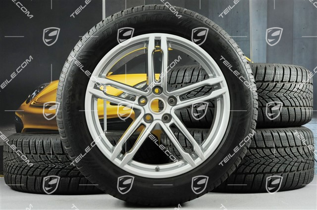 19" "Macan Turbo" Winterräder Satz, Felgen 8J x 19 ET21 + 9J x 19 ET21 + Dunlop Winterreifen 235/55 R19 + 255/50 R19, mit RDK-Sensoren