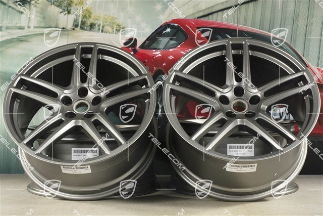 20" Felgensatz "Macan Turbo", 9J x 20 ET26 + 10J x 20 ET19, CMS, platinum seidenmatt