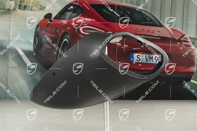 Spiegelgehäuse / Spiegel, Blende unten, Schwarzmatt, L