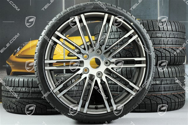 20" Komplet kół zimowych Turbo III, 8,5J x 20 ET51 + 11J x 20 ET70 + NOWE opony zimowe Pirelli 245/35 ZR20 + 295/30 ZR20, bez czujników ciśnienia RDK