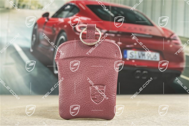 Key Case / Key pouch, wine red, leather, Porsche 911 70's to 90's