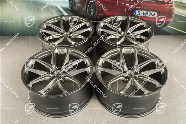 21" komplet felg GT Design, 9,5J x 21 ET27 + 10J x 21 ET19, Platynowe półmat