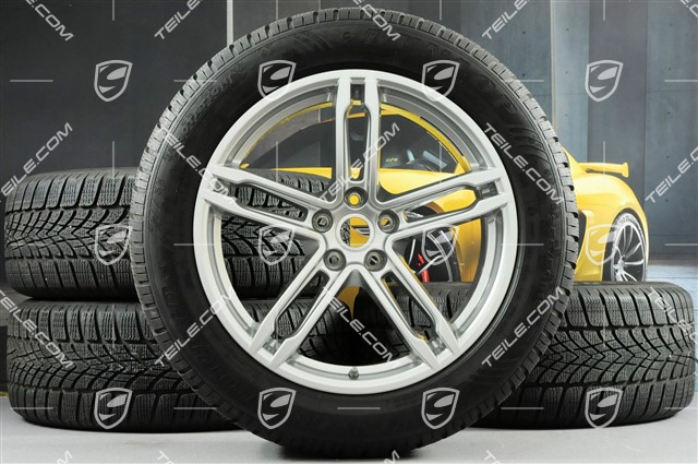 19" "Macan Turbo" Winterräder Satz, Felgen 8J x 19 ET21 + 9J x 19 ET21 + Dunlop Winterreifen 235/55 R19 + 255/50 R19, mit RDK-Sensoren