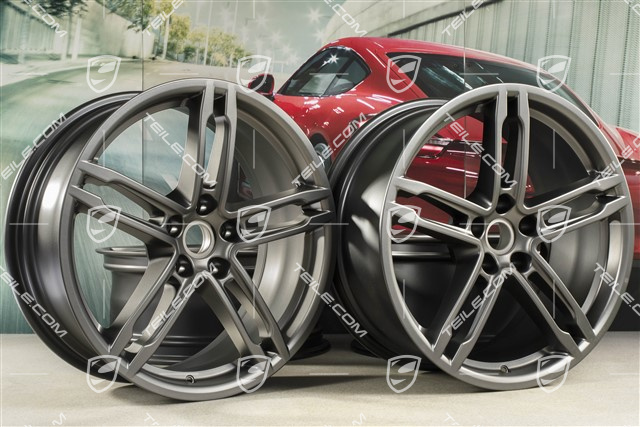 19" Felgensatz Macan Turbo, 8J x 19 ET21 + 9J x 19 ET21, Platinum Seidenmatt