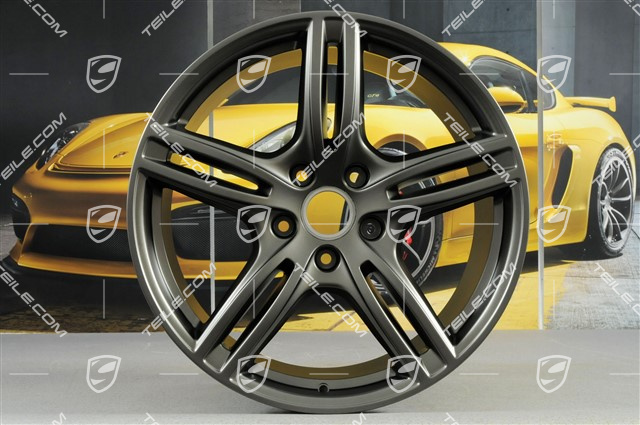 20" Komplet felg Panamera Turbo, 9,5J x 20 ET71 + 11,5J x 20 ET68, Platinum satynowy mat