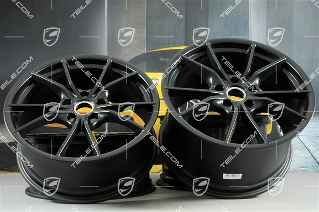 20-inch Carrera S IV wheel rim set, 8,5 J x 20 ET49 + 11,5 J x 20 ET76, in black satin matt