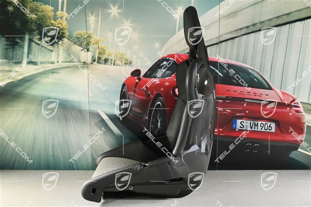 Fotel kubełkowy GT3RS / GT2RS, Carbon, skóra, czarny, bez szyn, L