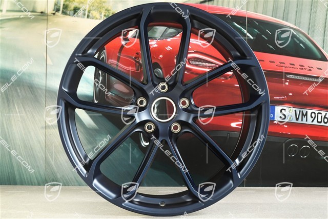 22" komplet felg GT, felgi 10,5J x 22 ET49 + 11,5J x 22 ET52, granatowe - ocean blue pearl effect