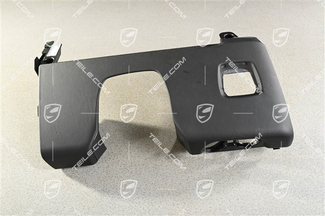 Dolna część deski / konsoli rozdzielczej, skóra, czarna (uszkodzona skóra)