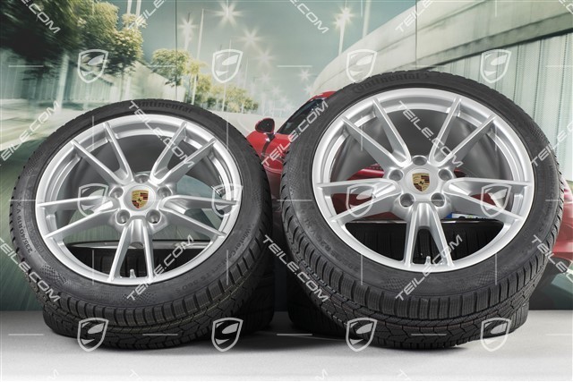 19-/20-inch Carrera winter wheel set, wheel rims 8,5J x 19 ET52 + 11J x 20 ET66 + Continental winter tyres 235/40 R19 + 295/35 R20, with TPMS, DOT/prod. year 2022