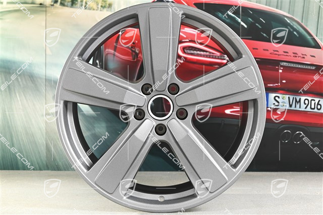 22" Komplet felg Cayenne Exclusive Design Sport, 10J x 22 ET48 +11,5J x 22 ET61, vesuvgrau