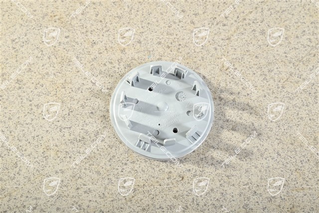 Radzierdeckel, konkav mit farbigem Porsche Wappen Aluminium poliiert