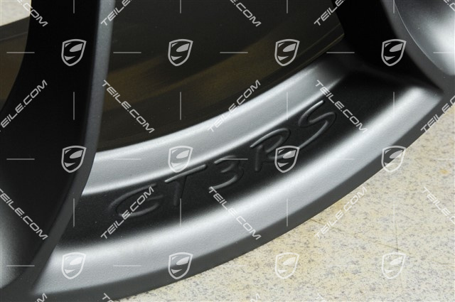 20"+ 21" GT3RS wheel rim set, with GT3RS logo, 9,5J x 20 ET50 + 12,5J x 21 ET48, black satin mat