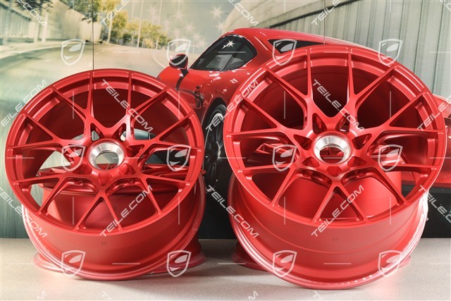 20"+21" GT3RS wheel rim set, alloy rims 10J x 20 ET45 + 13J x 21 ET31, Pyrored