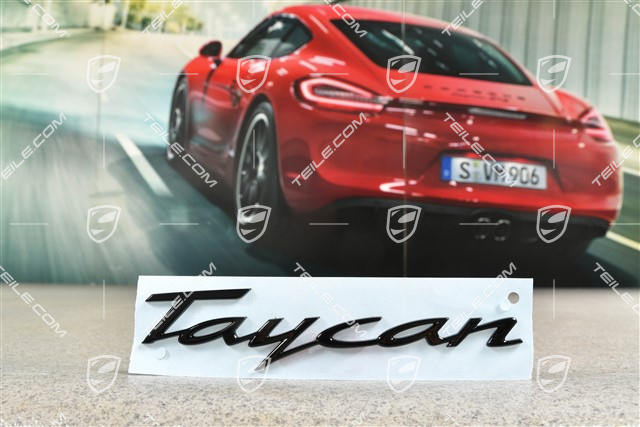 Abzeichen / Emblem Aufkleber TAYCAN Schwarz Hochglanz