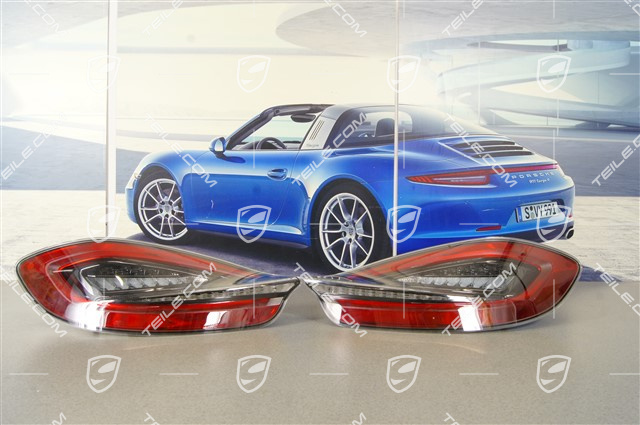 Taillights / Rear lights, black-red (darkened), USA, set L+R