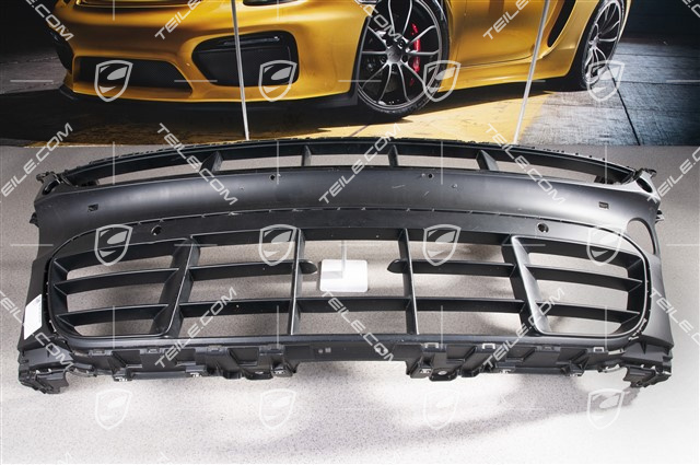 Front bumper, Aerokit centre ventilation grille with ACC and Park Assist, Black matte