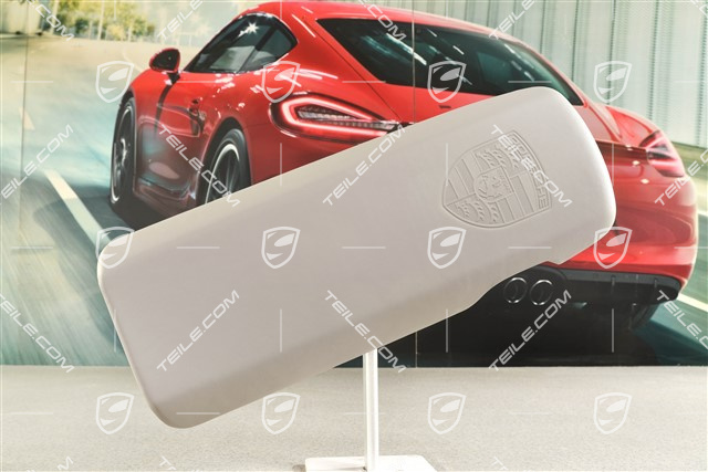 Armlehne Deckel mit geprägtem Porsche Wappen, Platingrau