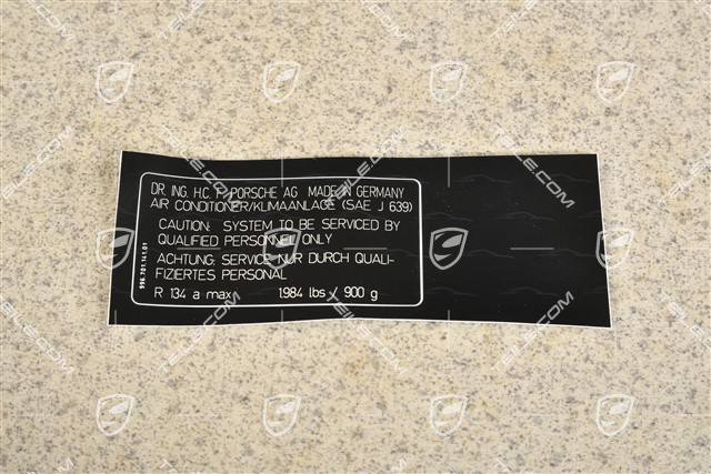 Naklejka informacyjna o czynniku klimatyzacji