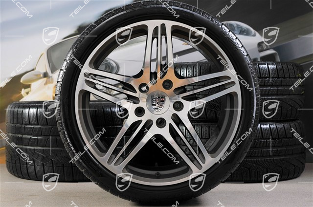 19" Winterräder Satz Turbo (4 Felgen + 4 Reifen), 8,5J x 19 ET56 + 11J x 19 ET51 + NEUE Winterreifen 235/35R19 + 295/30R19, mit RDK Sensoren