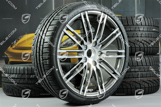 20" Winterräder Satz "Turbo", Felgen 8,5J x 20 ET51 + 11J x 20 ET52 + Pirelli Winterreifen 245/35 R20 + 295/30 R20, mit RDK-Sensoren