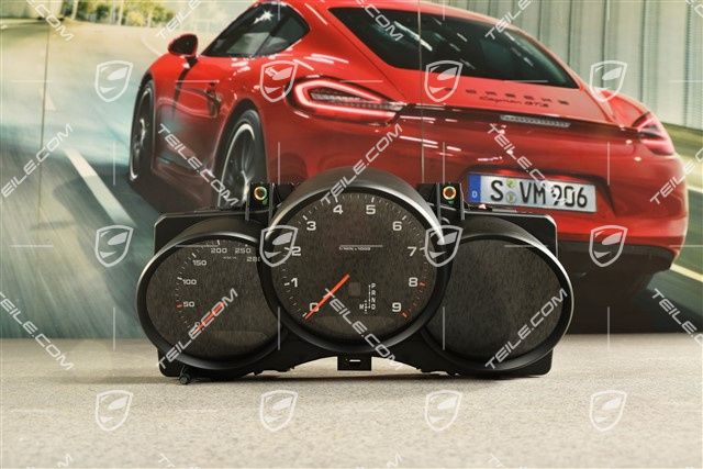 Instrument cluster, dials in black, PDK
