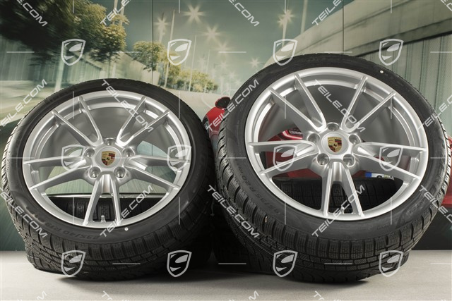 19"+20" Carrera Winterräder Satz, Felgen 8,5J x 19 ET52 + 11J x 20 ET66 + Pirelli Winterreifen 235/40 R19 + 295/35 R20, mit RDK-Sensoren