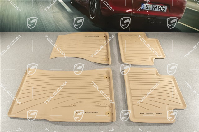 Fußmatten / Fussmattensatz, Gummi, 4-Teilig, Luxorbeige, UK-Version