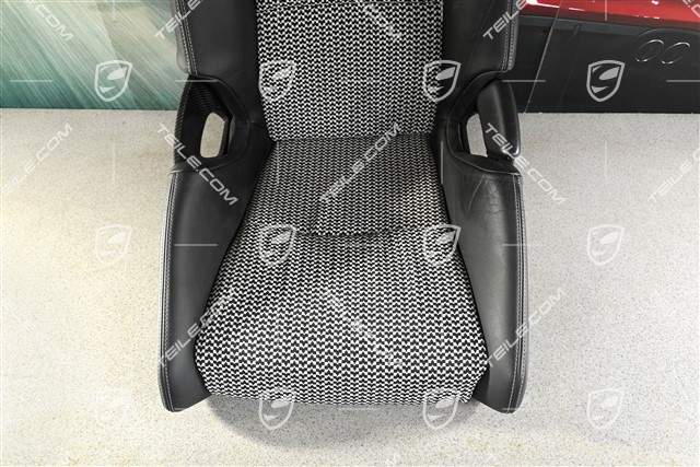 Fotel kubełkowy GT3RS / GT2RS, Carbon, skóra, czarny, bez szyn, L
