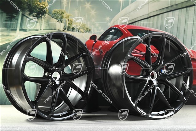 21" GT Design Felgensatz, 9,5J x 21 ET27 + 10J x 21 ET19, schwarz seidenmatt