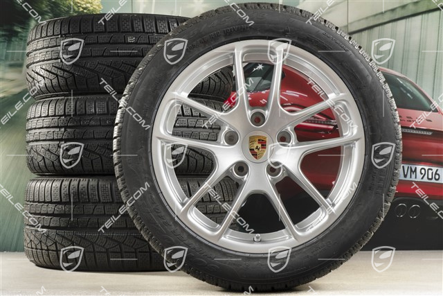 18" Cayman koła zimowe komplet, felgi 8J x 18 ET57 + 9,5J x 18 ET49, opony zimowe Pirelli Sottozero II 235/45 R18 + 265/45 R18