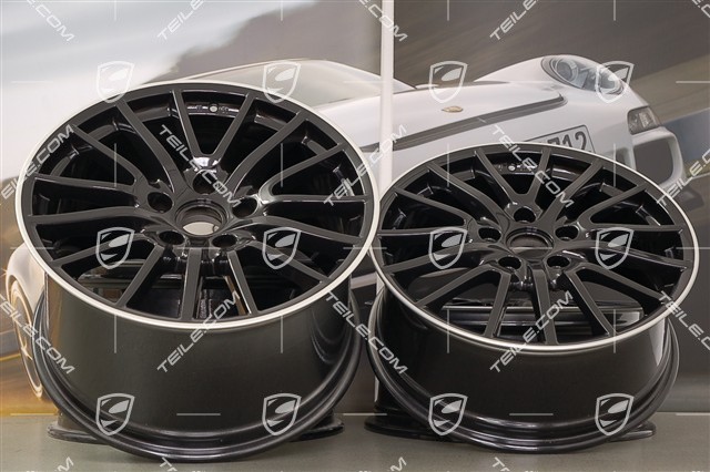 19" Komplet felg SportDesign, 8J x 19 ET57 + 11J x 19 ET51, czarno-srebrne