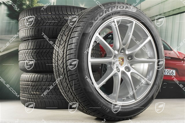 20" Cayenne COUPE Design Winterräder Satz, Felgen 9J x 20 ET50 + 10,5J x 20 ET55 + Pirelli Winterreifen 275/45 R20 + 305/40 R20, mit RDK-Sensoren