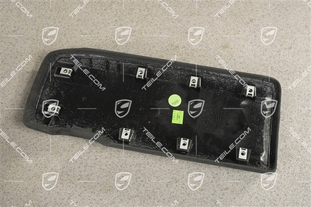 Armlehne/ Mittelkonsole, Deckel / Blende, Alcantara mit geprägtem „PORSCHE“ Schriftzug, Schwarz