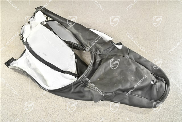 Tapicerka oparcia fotela sportowego, Skóra czarna, L