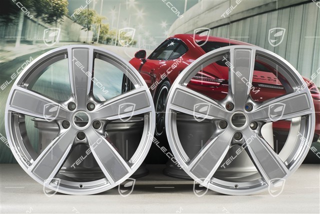 22" Felgensatz Cayenne Sport Classic, 10J x 22 ET48 + 11,5J x 22 ET61, Platinsilber