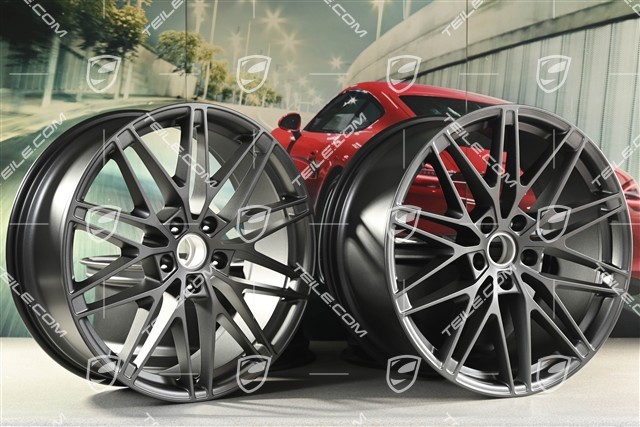 22" Macan RS Spyder Design wheel set, 9J x 22 ET29 + 11J x 22 ET47, vesuvio grey