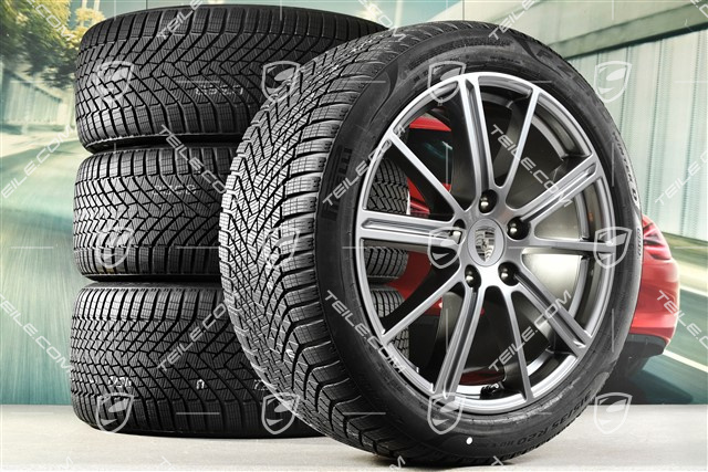 20-inch Panamera Turbo Winter wheel set, wheel rims 9,5J x 20 ET71 + 10,5J x 20 ET71 + Pirelli winter tyres 275/40 R20 + 315/35 R20, Adamantium