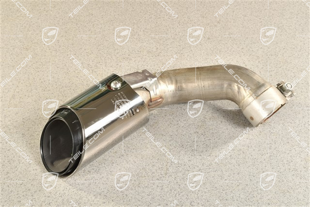 Exhaust system tailpipe, 4-pipe look, black, outer, R