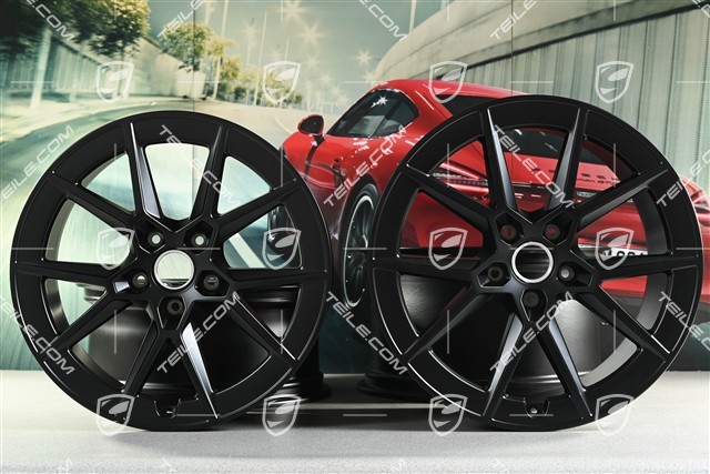 20+21" Carrera S Felgensatz, 8,5J x20 ET50 + 11,5J x 21 ET79, Schwarz Seidenmatt