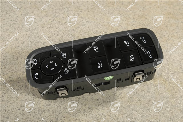 Power windows switch, Drivers side, Black matte