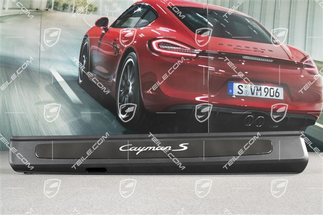 Einstiegleiste, Carbon, mit Beleuchtung, mit Schriftzug "Cayman S", R