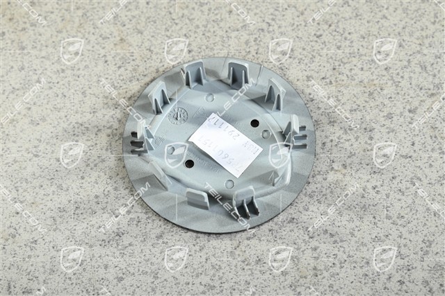 Radkappe, rund, gewölbt, mit farbigem Porsche-Wappen, Mahagoni-Metallic