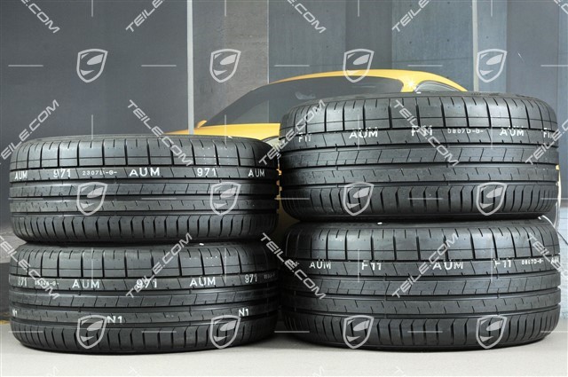 20-inch Turbo IV wheels set, rims 8,5J x 20 ET57 + 10,5J x 20 ET47 + NEW Pirelli summer tires 235/35 ZR20 + 265/35 ZR20, with TPMS