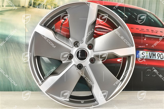 21-inch wheel rim Taycan Exclusive Design, 11,5J x 21 ET66, Platinum satin-matt, rear, L