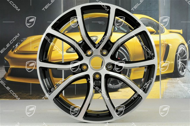 21" Komplet felg Cayenne ExclusiveDesign, 11J x 21 ET58 + 9,5J x 21 ET46, czarny perłowy, Jet Black metalik