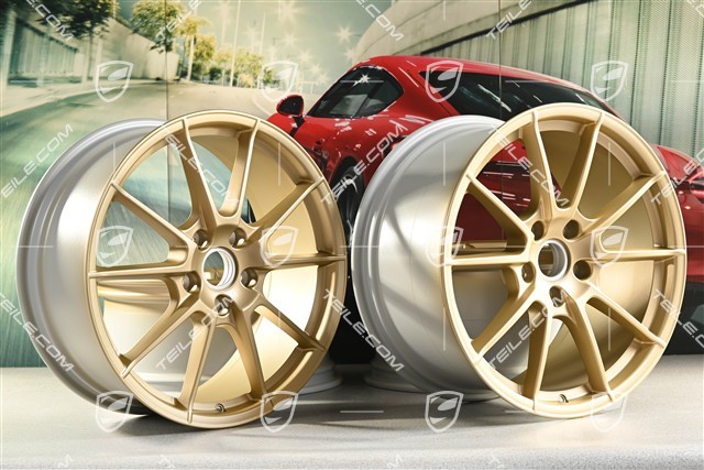 20-inch "Spyder" / "718 Sport" wheel rim set, rims 8,5J x 20 ET57 + 10,5J x 20 ET47, Aurum satin mat